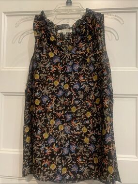 Rose & Olive Black Floral Sleeveless Blouse